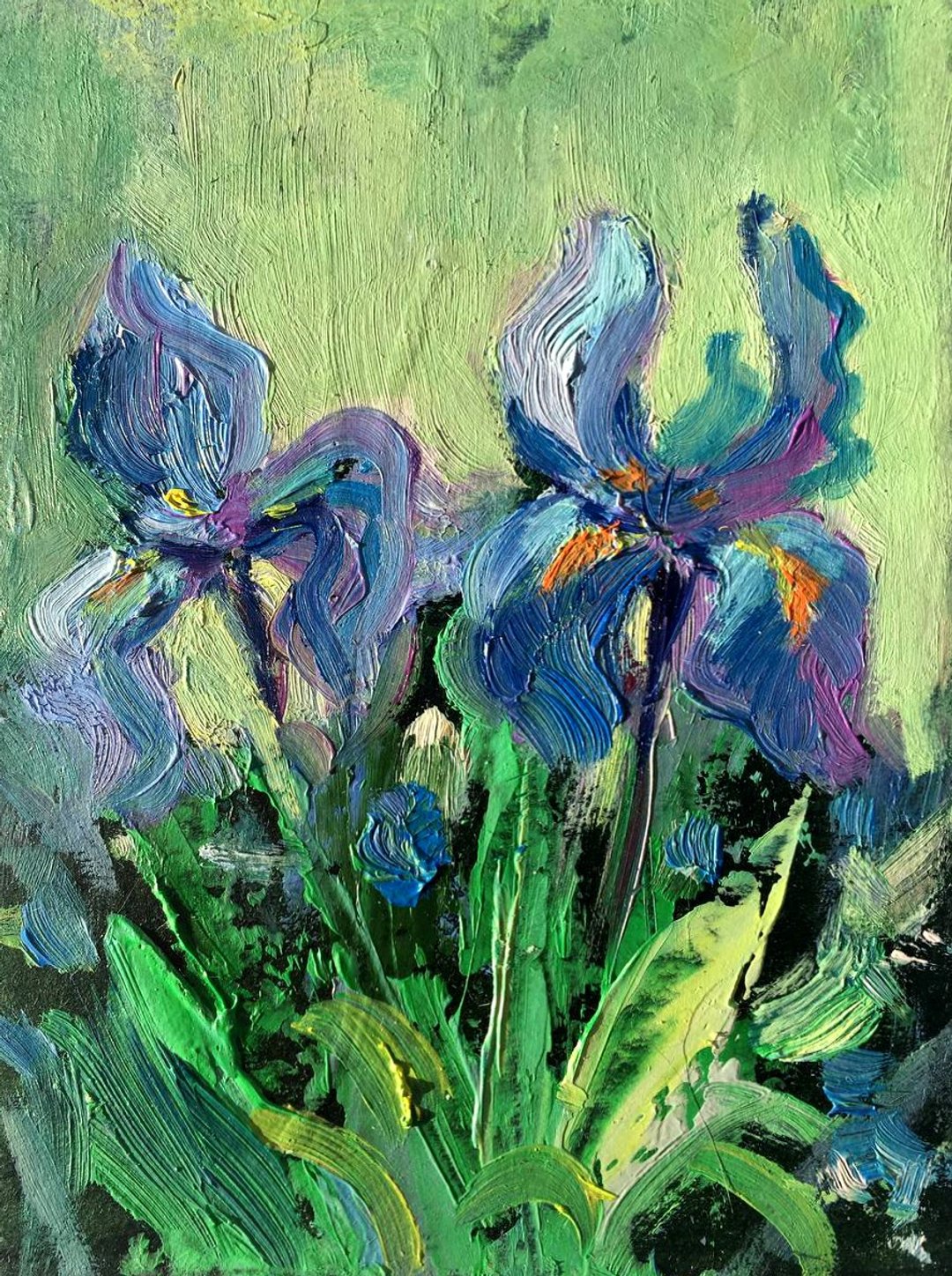 Irises Iris Painting Flower Van Gogh Original Floral Irises - 海报/装饰画/版画 - 其他材质 蓝色