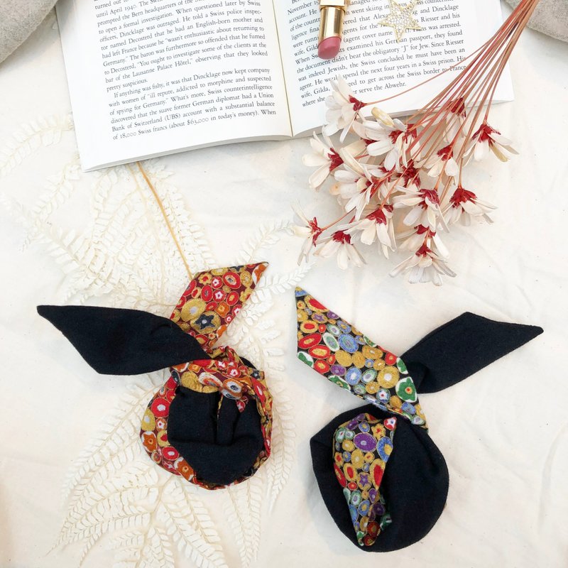 克林姆 / 圆点 绿 红 烫金 / 软铁丝 铁丝 发带 发箍 - 发带/发箍 - 棉．麻 