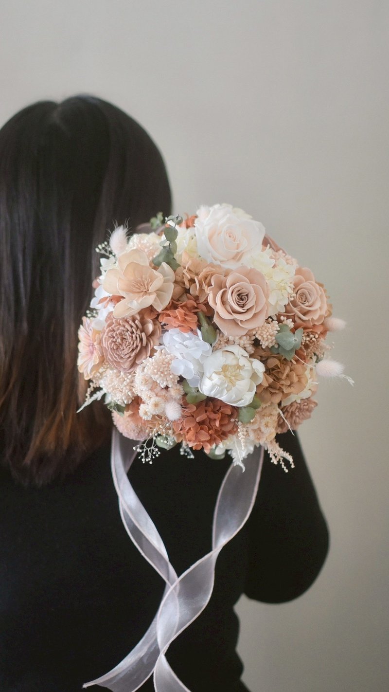 /干燥永生圆形捧花/新娘 手捧花 婚礼 拍摄 胸花 手腕花 婚礼小物 - 干燥花/捧花 - 植物．花 多色