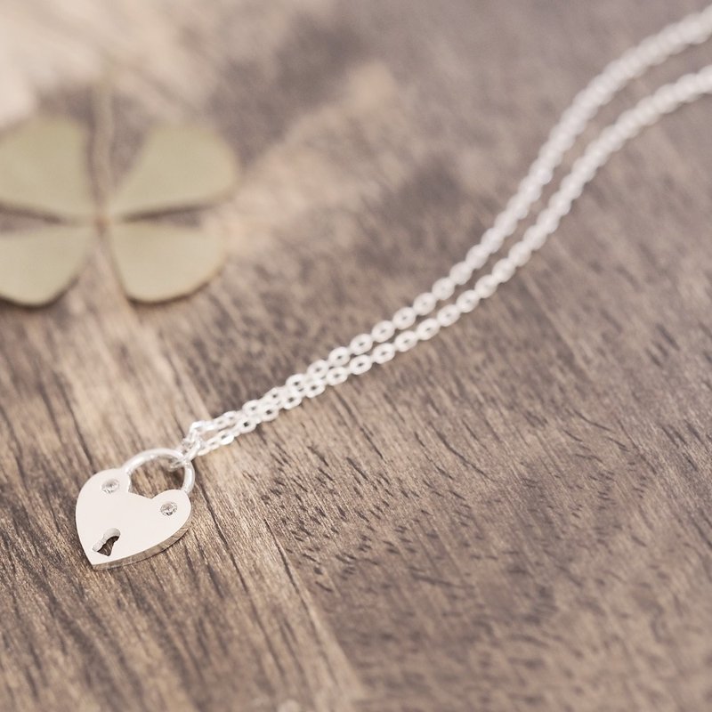 ハート ロック ネックレス シルバー925 - 项链 - 其他金属 银色
