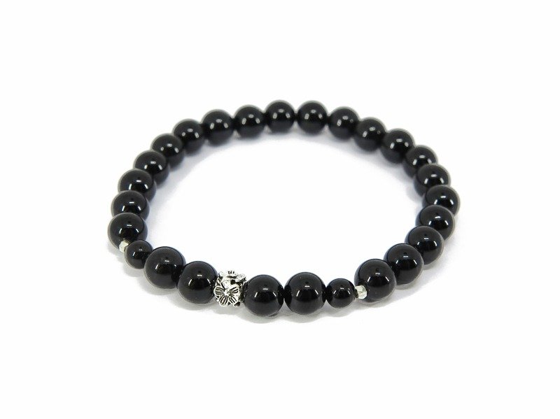 [ Ofelia. ]天然石系列−纯银天然黑碧玺手链 [J91- Floyd] 水晶/天然石/女链 - 手链/手环 - 宝石 黑色