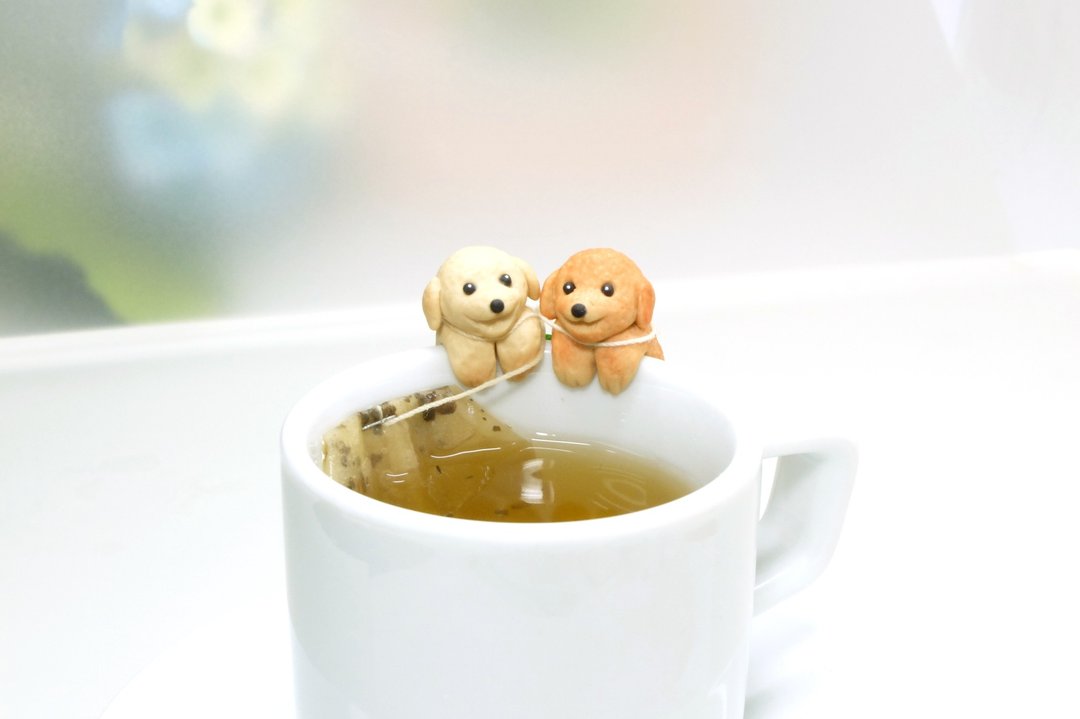 挂杯贵宾犬茶包架 - 其他 - 粘土 