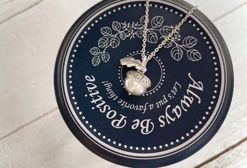 |疗愈银黏土手作 ・小栗子 | 坠链・一人成团 - 金工/饰品 - 银 