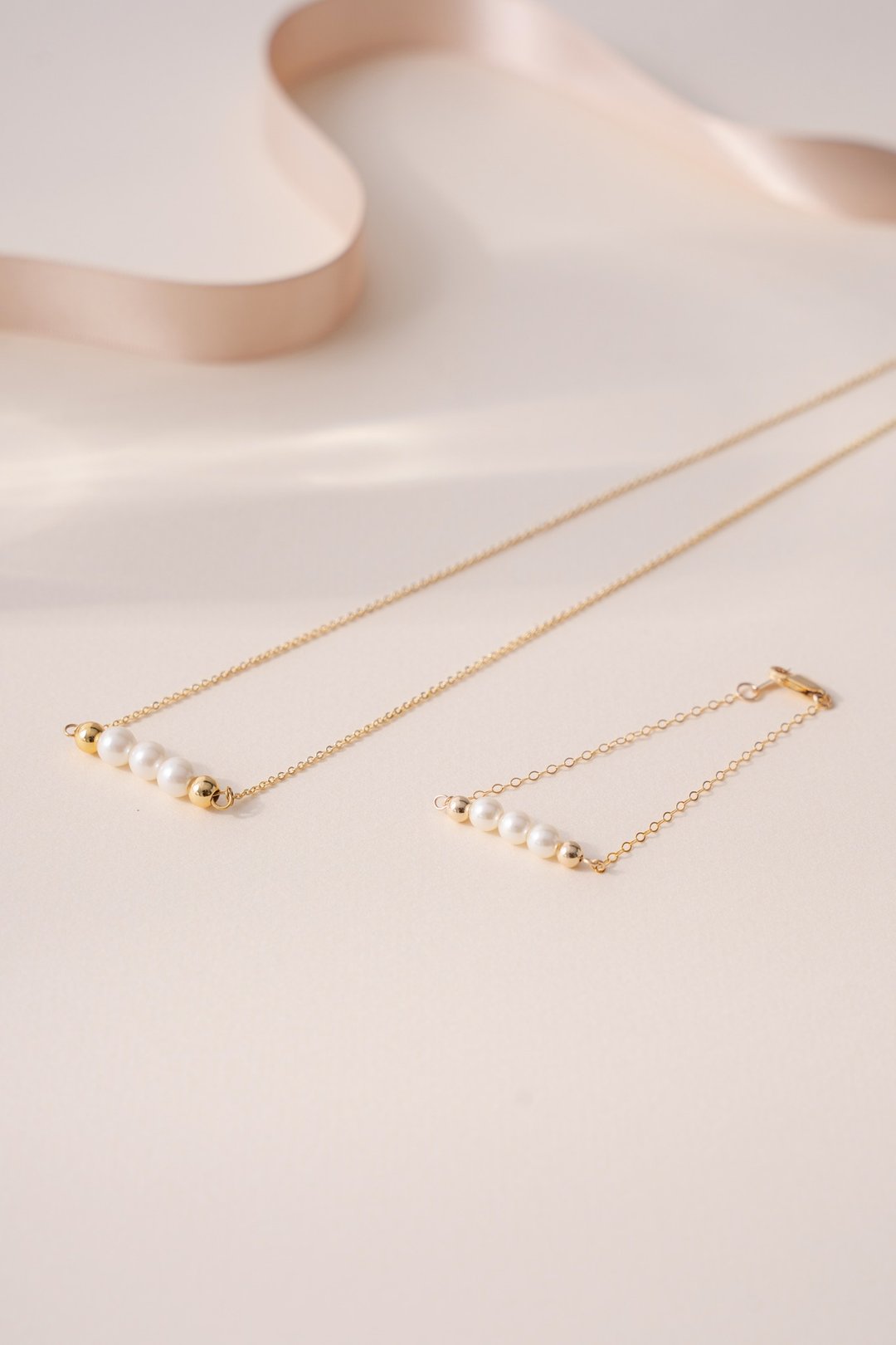 简洁优雅必备款珍珠项链_Lady Pearl Necklace - 项链 - 贵金属 金色