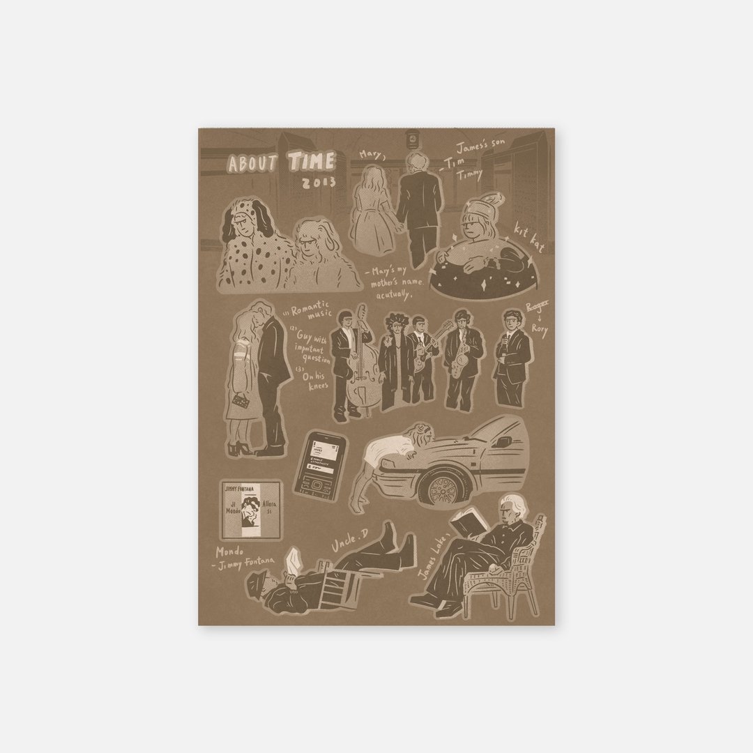 真爱每一天 About Time  电影插画贴纸 - 贴纸 - 纸 蓝色