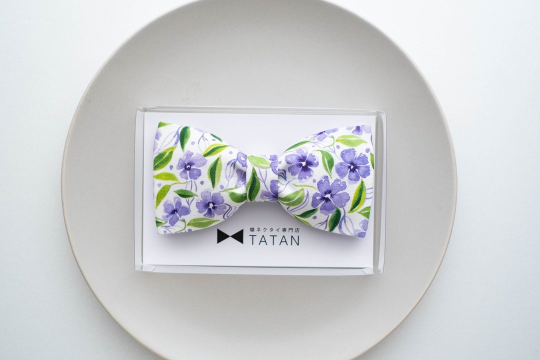 TATAN 紫色花朵领结 - 领带/领带夹 - 棉 紫色