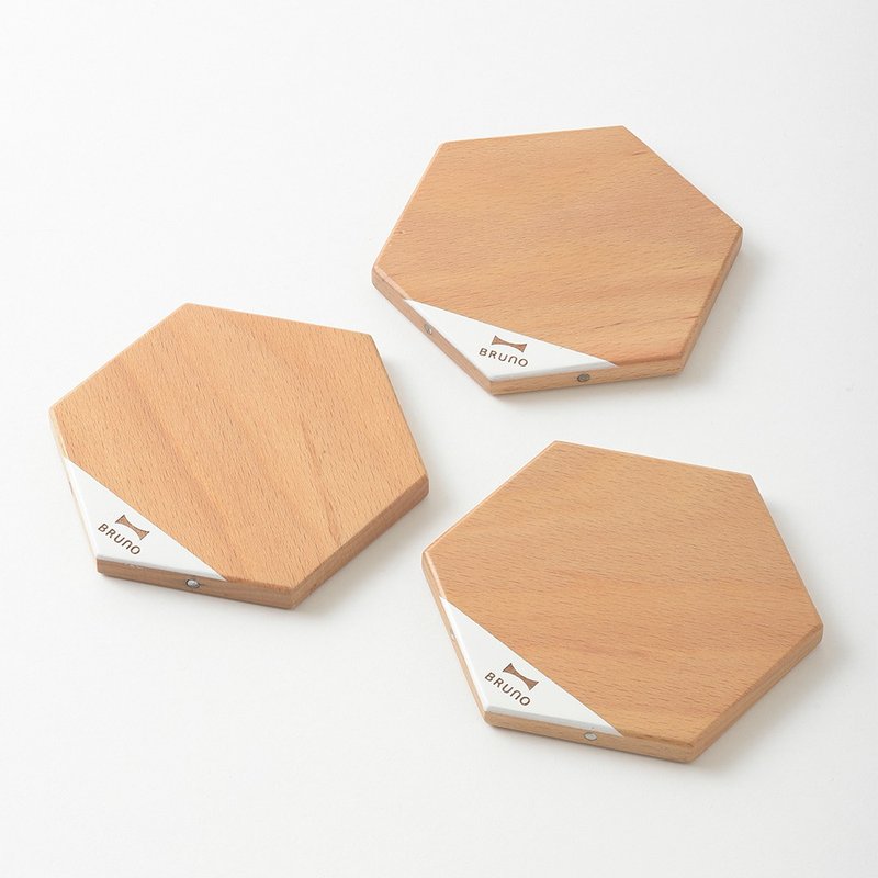 日本BRUNO 原木磁吸式组合桌垫 - 餐垫/桌巾 - 木头 卡其色