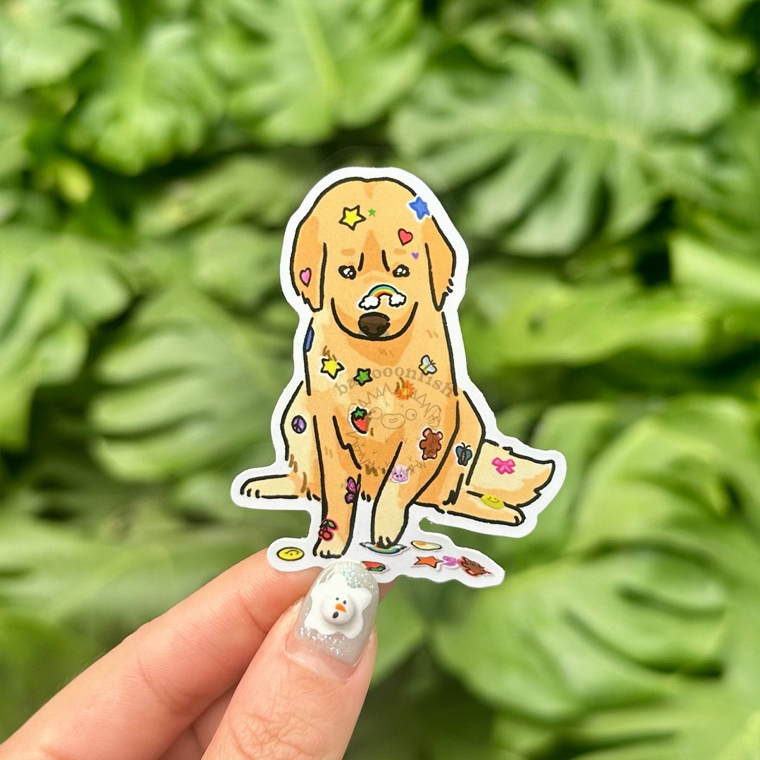 贴纸囤积狂金毛犬 贴纸 - 贴纸 - 纸 