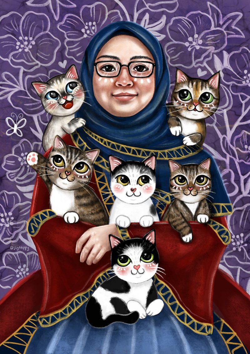 个性化肖像插画委托 - 电子手绘真人画像/绘画/插画 - 其他材质 