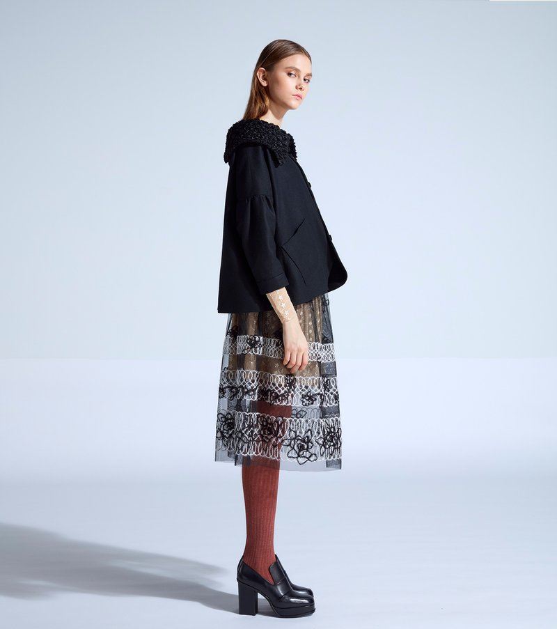 moi non plus 达妮毛料外套 - 黑色 - 女装休闲/机能外套 - 羊毛 黑色