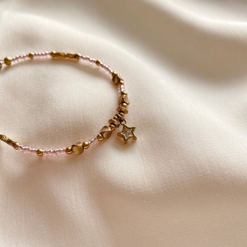星空 -捷克珠 锆石黄铜手链 - 手链/手环 - 铜/黄铜 金色