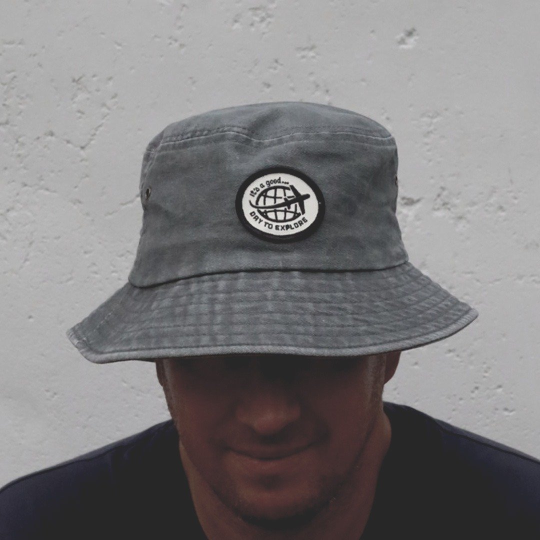 全球探险 灰色复古渔夫帽 Global Explorer BURA Vintage Hat - 帽子 - 棉 蓝色