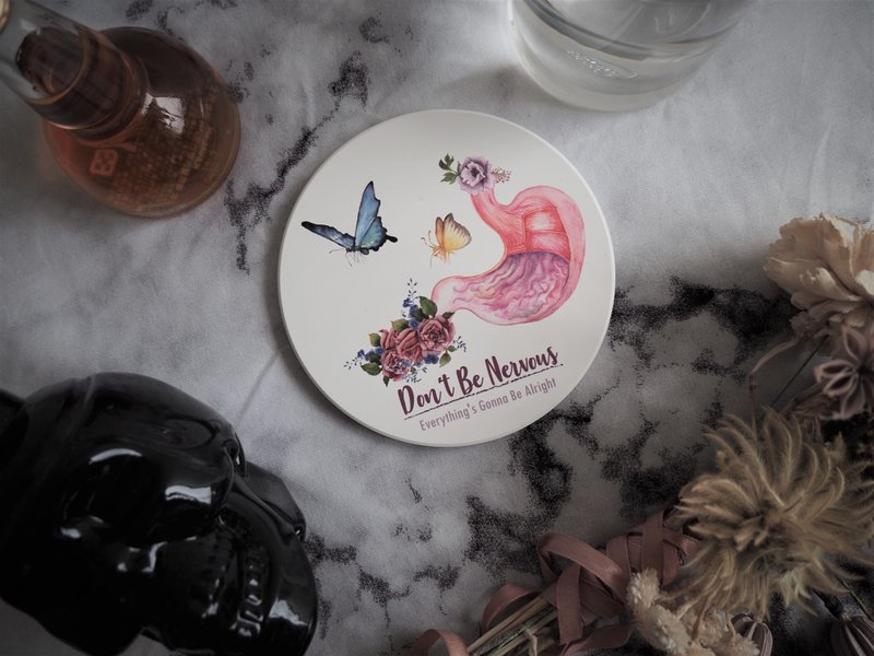 胃里蝴蝶飞_陶瓷吸水杯垫__典华优惠卷 - 杯垫 - 陶 白色