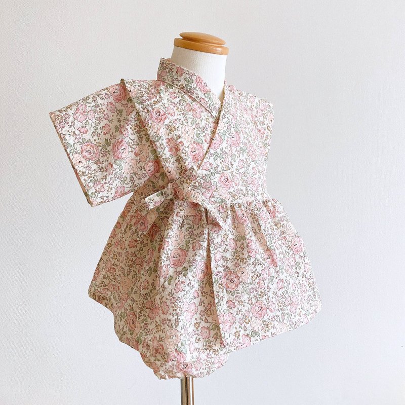 Flouncy Jinbei (蓬蓬甚平)  Liberty  Felicite Ripple Cotton - 童装礼服/连衣裙 - 棉．麻 粉红色