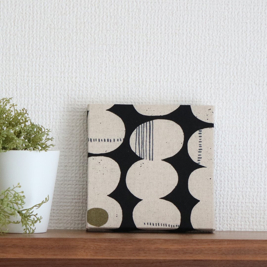 12x12cm fabric panel [Nordic ball black] - 墙贴/壁贴 - 棉．麻 黑色