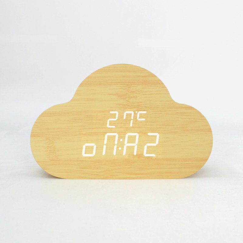 云朵LED数位闹钟 - 时钟/闹钟 - 木头 