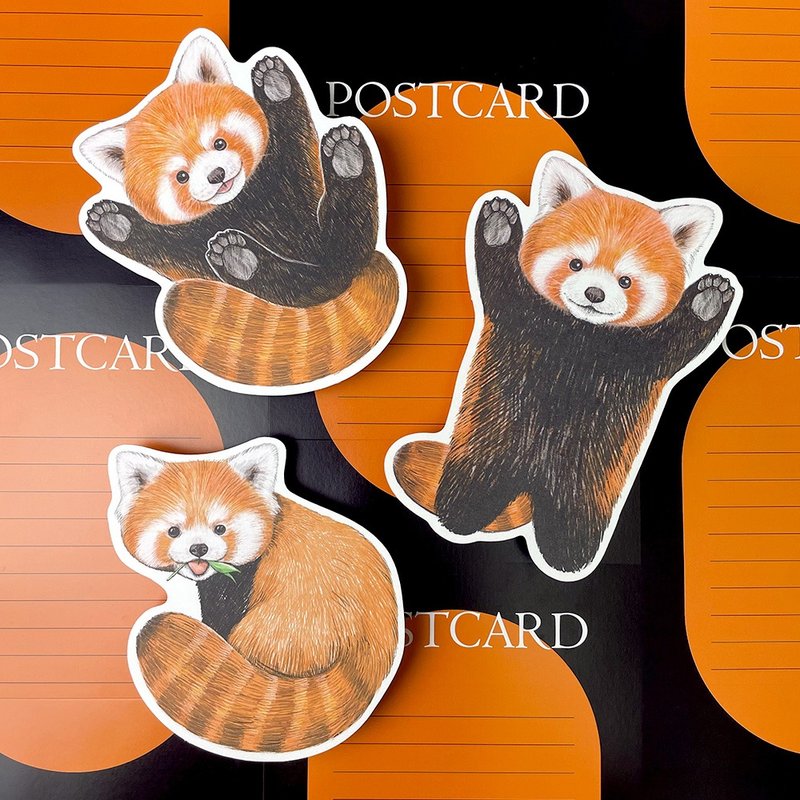 造型明信片_小猫熊款 - 卡片/明信片 - 纸 黑色