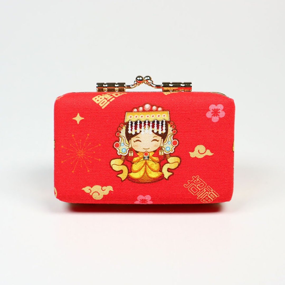 印章盒 口金 双人章 对章 公司大小章 台湾棉- 妈祖 (红) - 印章/印台 - 棉 红色