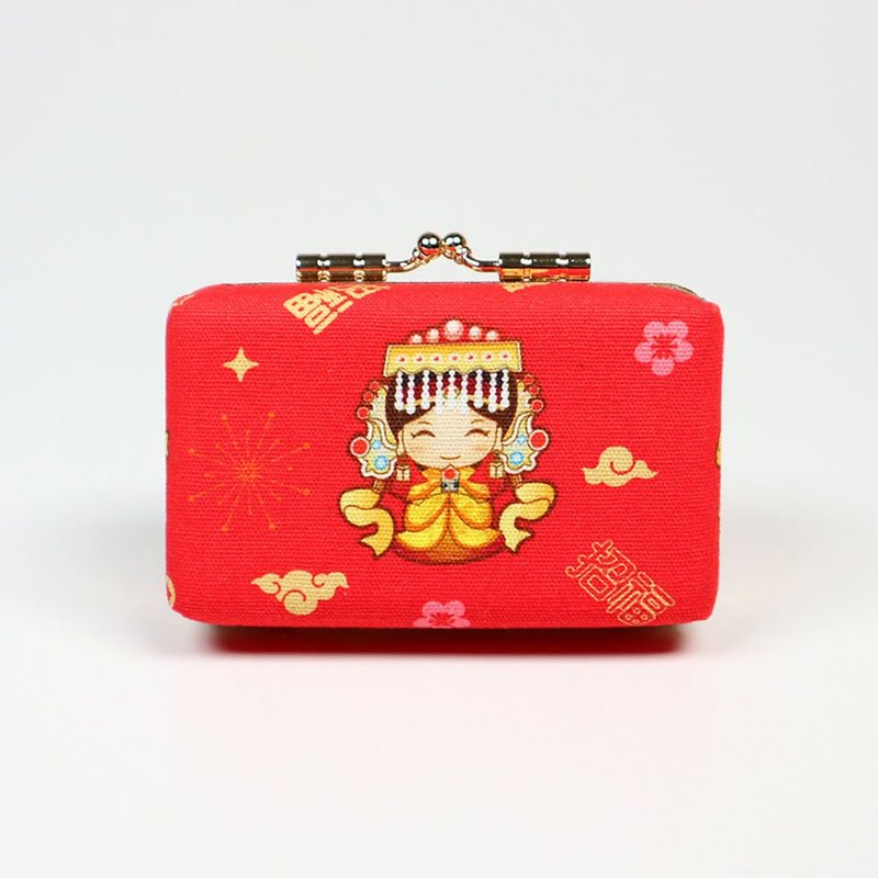 印章盒 口金 双人章 对章 公司大小章 台湾棉- 妈祖 (红) - 印章/印台 - 棉．麻 红色