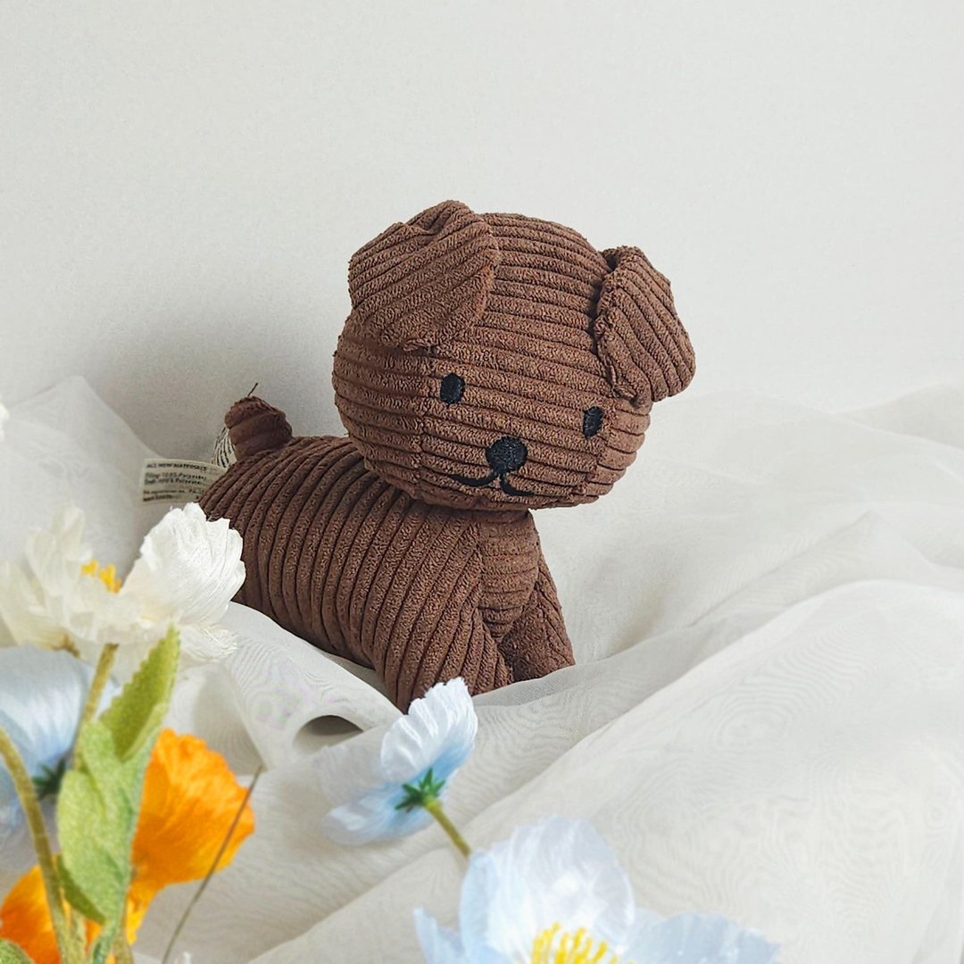 24H 出货 BON TON TOYS Snuffy 小狗 ECO 灯芯绒填充玩偶 - 巧克力 21cm - 玩偶/公仔 - 聚酯纤维 咖啡色