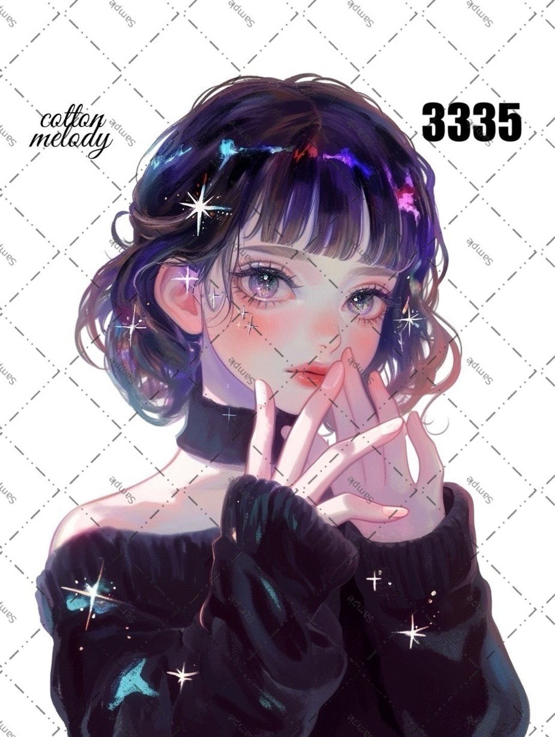 original sticker no.3335 人物贴纸 原创贴纸 原创人物贴纸 装饰贴纸 cotton melody - 贴纸 - 纸 