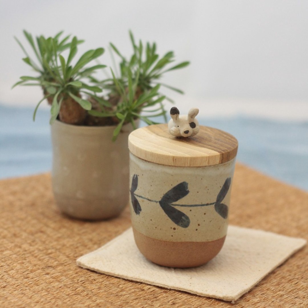 ceramic somebody cup (rabbit) - 花瓶/陶器 - 木头 金色