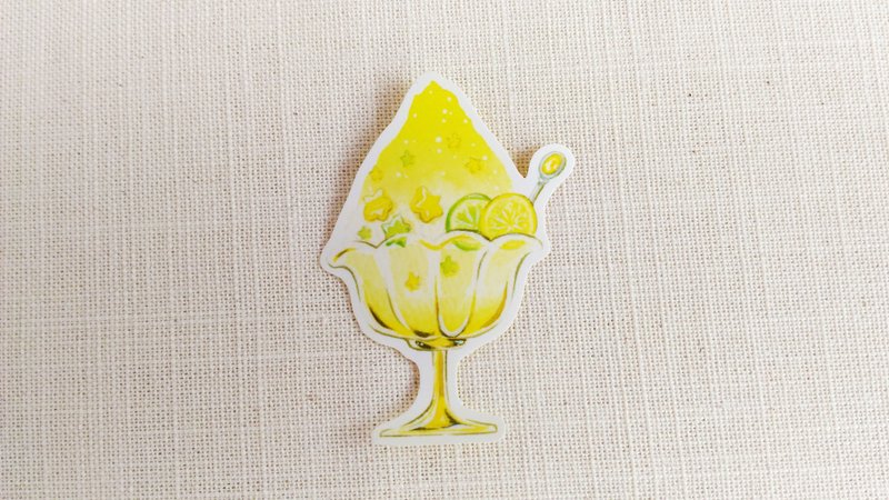 柠檬刨冰贴纸 - 贴纸 - 纸 黄色