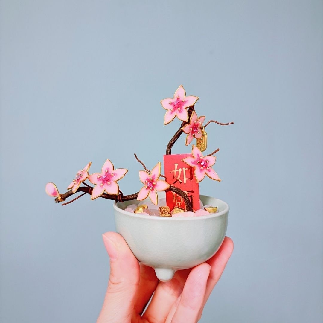 【掐丝冷珐琅】袖珍宝石转运盆_空窗法_新手体验 - 金工/饰品 - 珐琅 