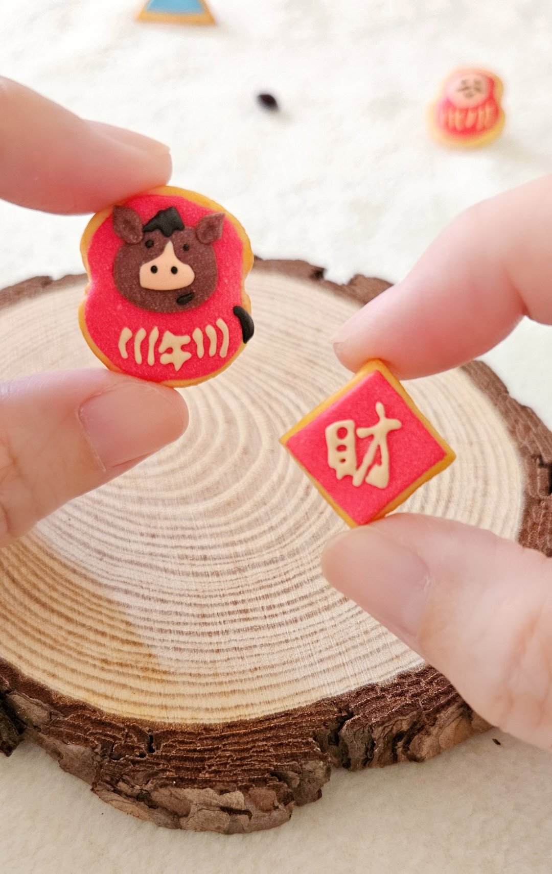 午年小福气・达摩磁铁组 - 冰箱贴/磁贴 - 粘土 
