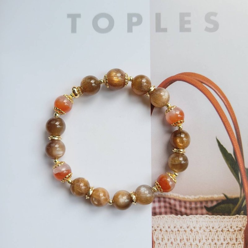 招财挡煞养颜美容桃花/红兔毛黑金骨干水晶手链 - 手链/手环 - 水晶 