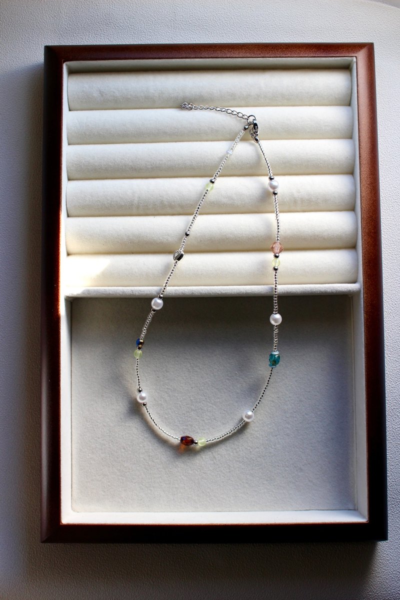 繁星・手工串珠项链・生日/毕业/情人节/圣诞交换礼物 - 项链 - 不锈钢 白色