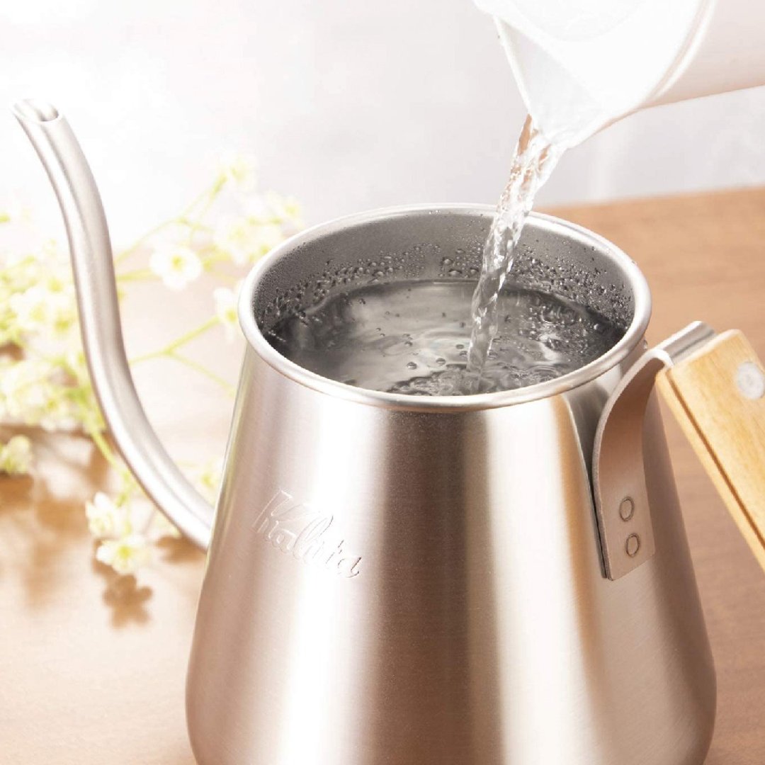 【日本】Kalita x TSUBAME细嘴不锈钢滴滴手冲壶 木头把 (1000ml) - 咖啡壶/周边 - 不锈钢 银色