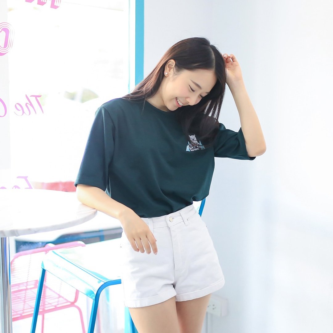 Mori T- Shirt - 女装 T 恤 - 棉 绿色