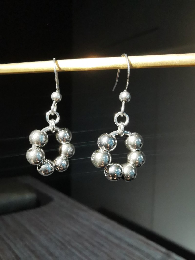 波堤甜甜圈耳环 - 项链 - 不锈钢 