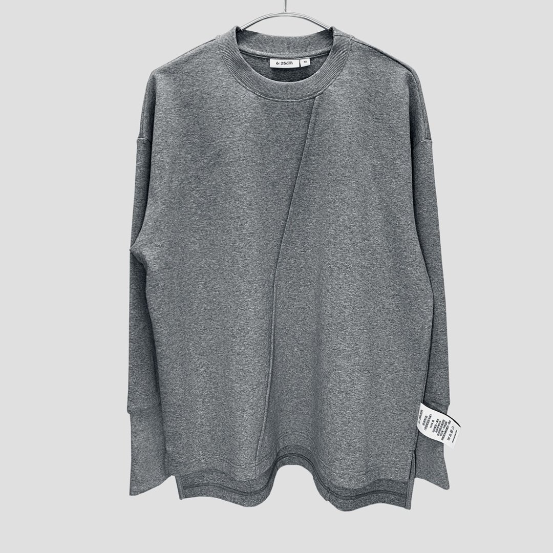 6:25am Long Sleeve Slash Tee - 灰色 - 中性连帽卫衣/T 恤 - 棉 灰色