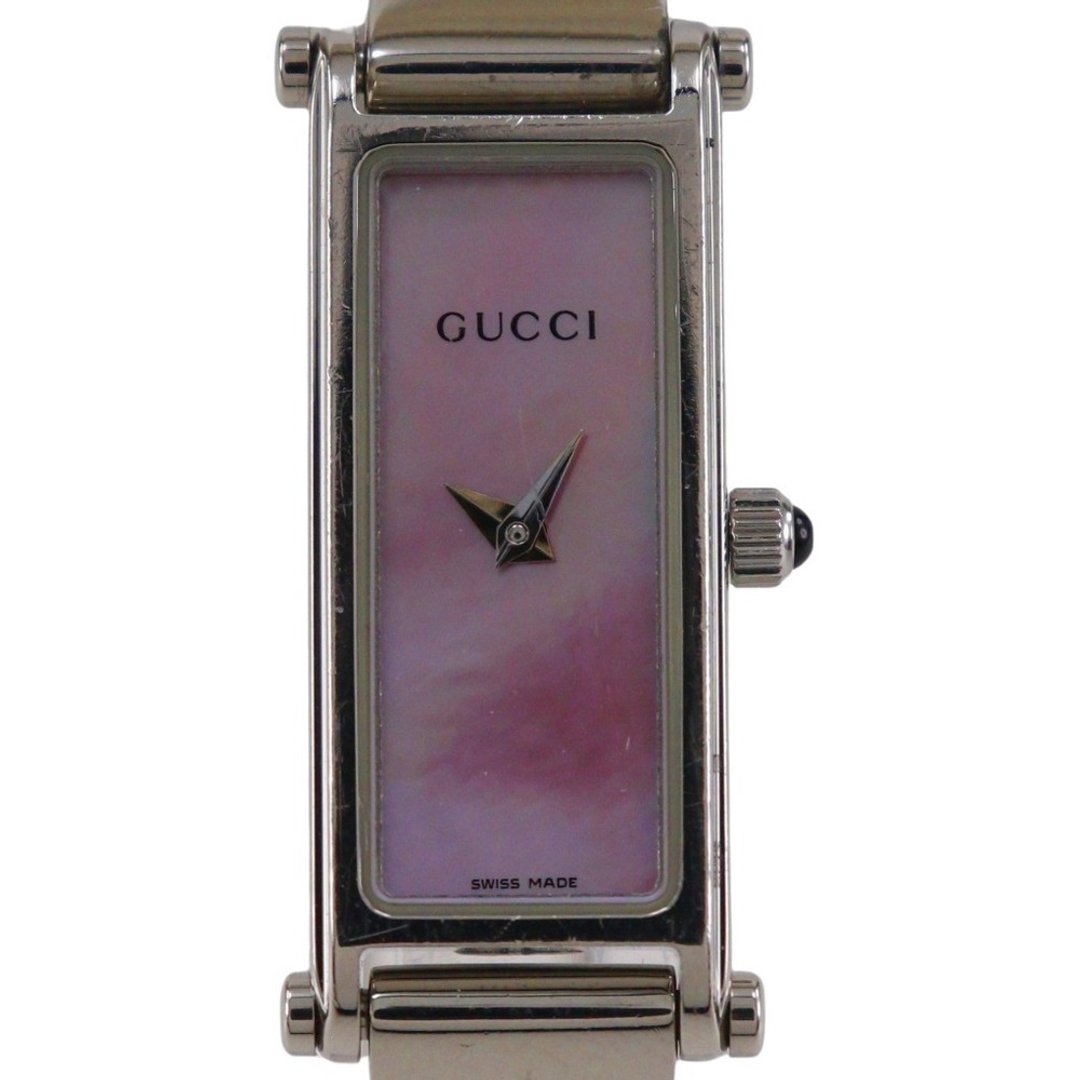 【日本直送】GUCCI 古驰 1500L 不锈钢 石英 指针式显示 粉红表盘 女表【二手】 - 女表 - 不锈钢 粉红色