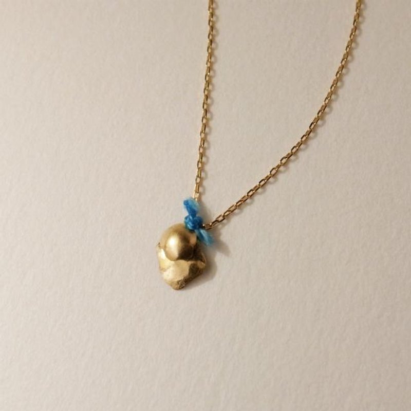 18K金项链层层蓝色简约女士 - 项链 - 贵金属 金色