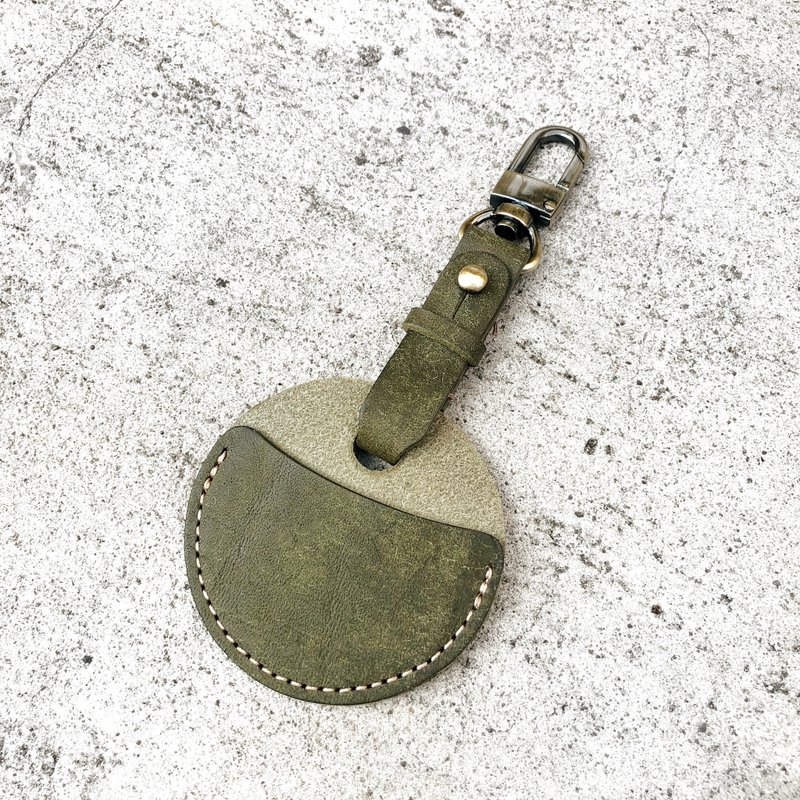 【GOGORO/YAMAHA 感应钥匙皮套】顶级意大利磨砂植鞣皮 / 橄榄绿 - 钥匙链/钥匙包 - 真皮 绿色