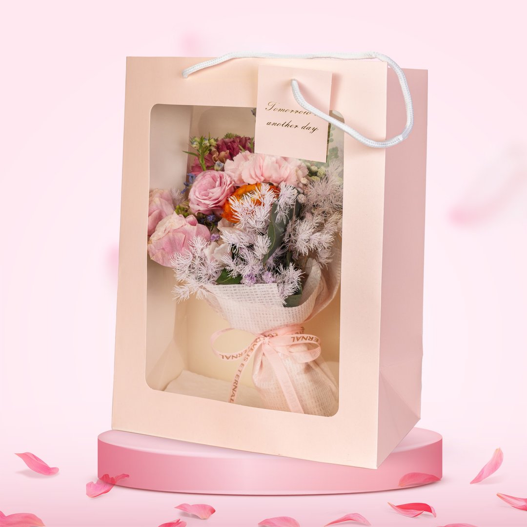 鲜花花束 (康乃馨、桔梗、风铃、小足球、尤加利叶) GF00123 - 植栽/盆栽 - 植物．花 