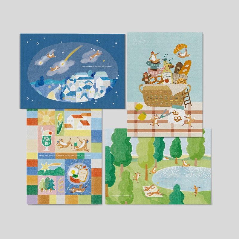 星星之歌 / 和煦草地 / 午后编织 / 晨间舞曲 | 明信片组 - 卡片/明信片 - 纸 