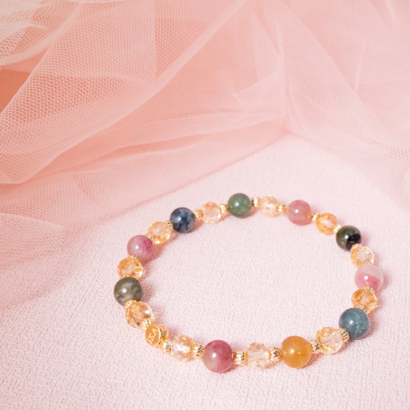 彩碧玺设计款 | 碧玺 | 刻面黄水晶 | 天然能量手串 - 手链/手环 - 半宝石 多色