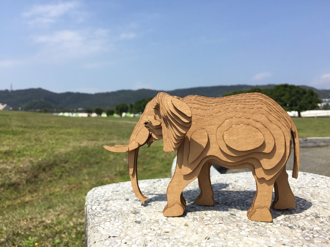 Contamo手作模型  野生动物系列-大象－中 - 木工/竹艺/纸艺 - 纸 