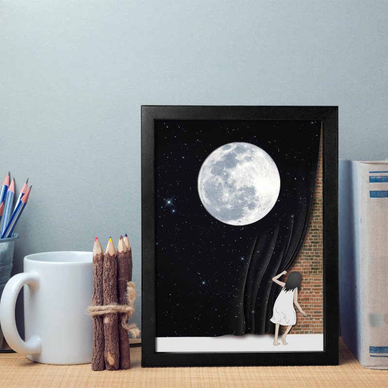 moon lamp (scene) - 灯具/灯饰 - 木头 黑色