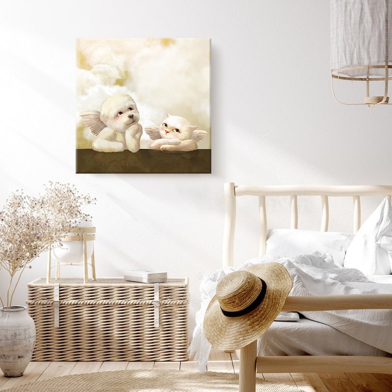 Smile Pup 与 Bao Bao 插画复制画 天使时刻 - 海报/装饰画/版画 - 其他材质 卡其色