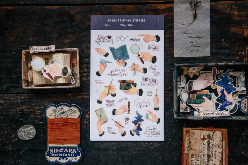 手 转印贴纸 - 贴纸 - 纸 紫色