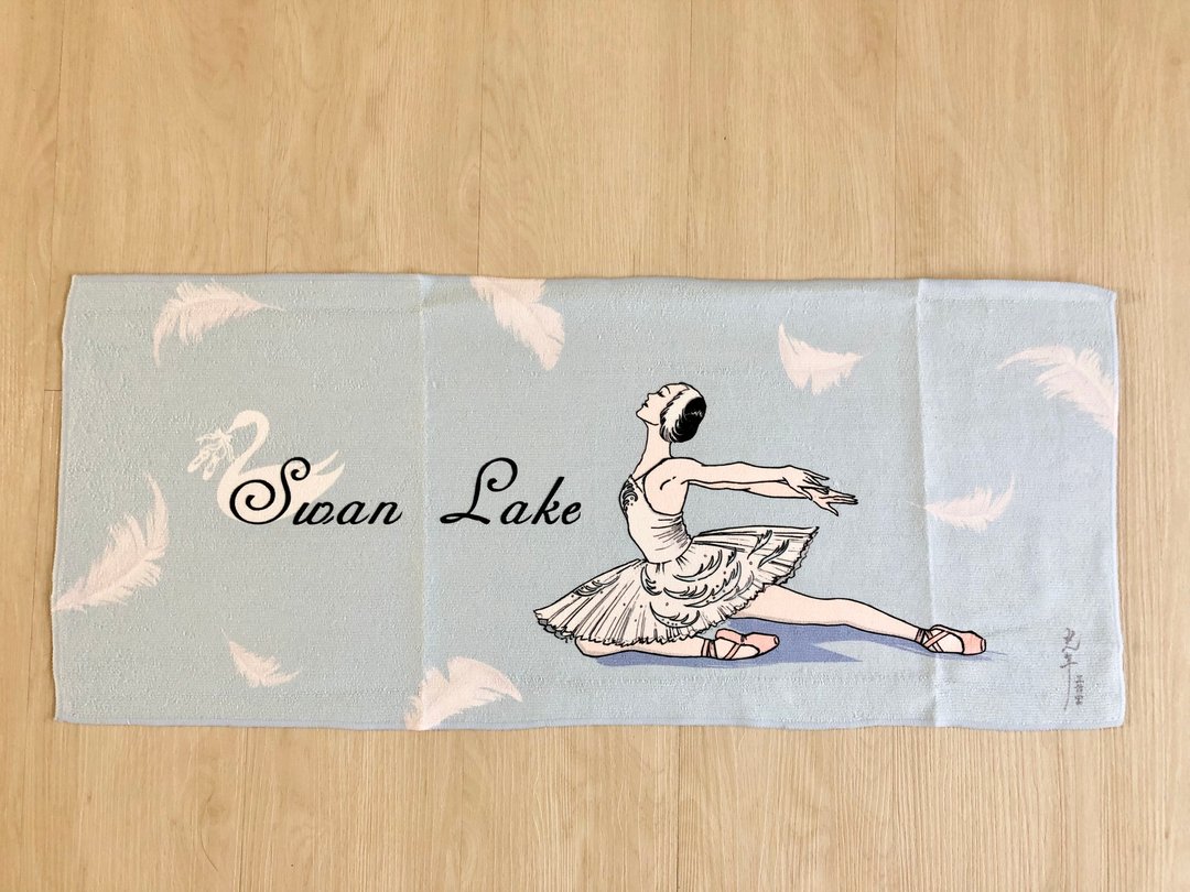 Ballet Swan Lake天鹅湖。白天鹅芭蕾伶娜超细纤维毛巾 - 毛巾浴巾 - 其他人造纤维 蓝色