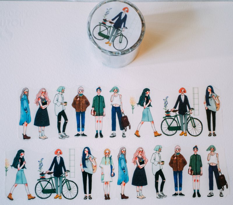 文具店里的人花边纸胶带 - 纸胶带 - 纸 白色