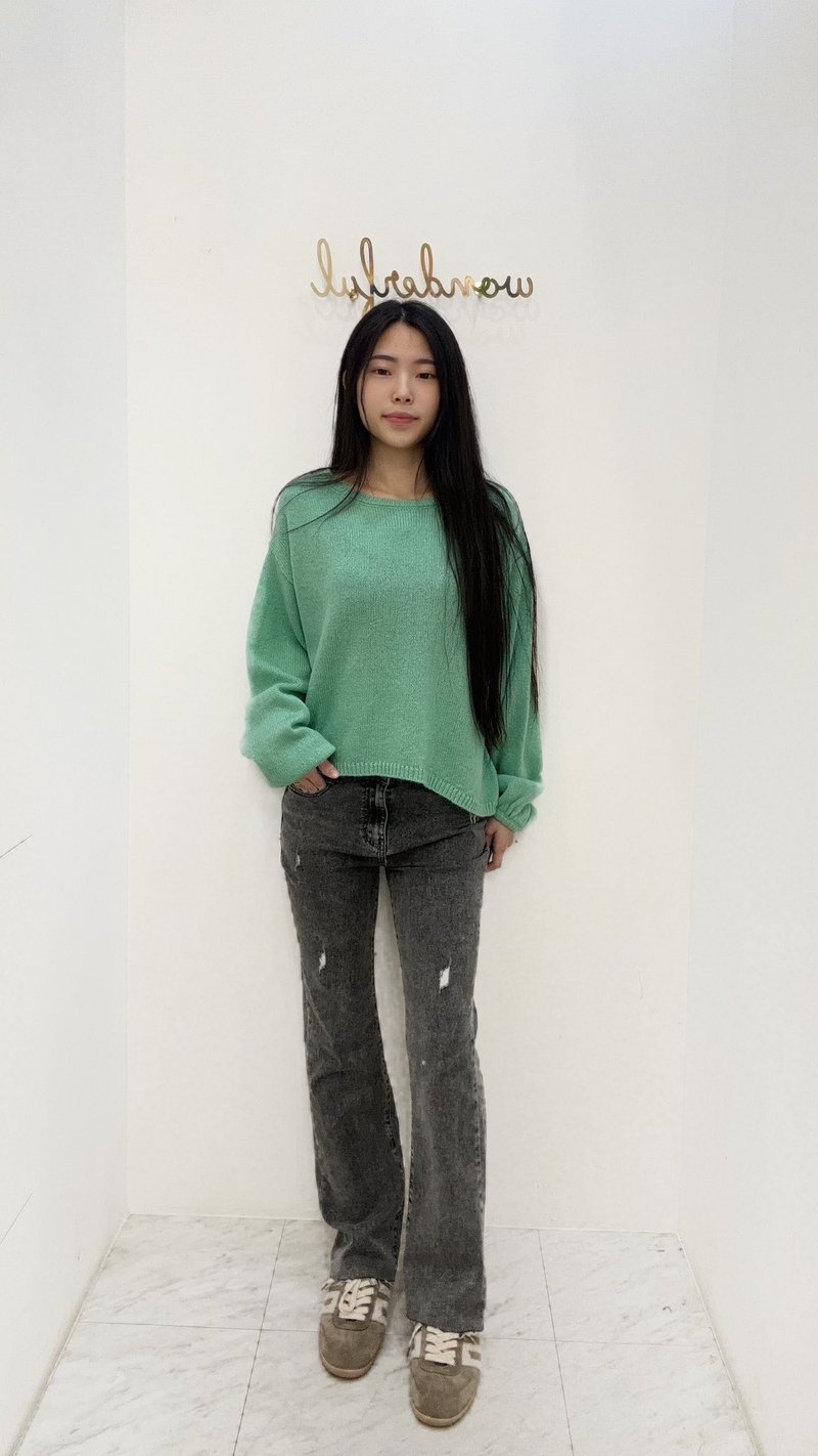 VENUS MIT 袖缩口圆领针织衣 - 女装针织衫/毛衣 - 其他材质 