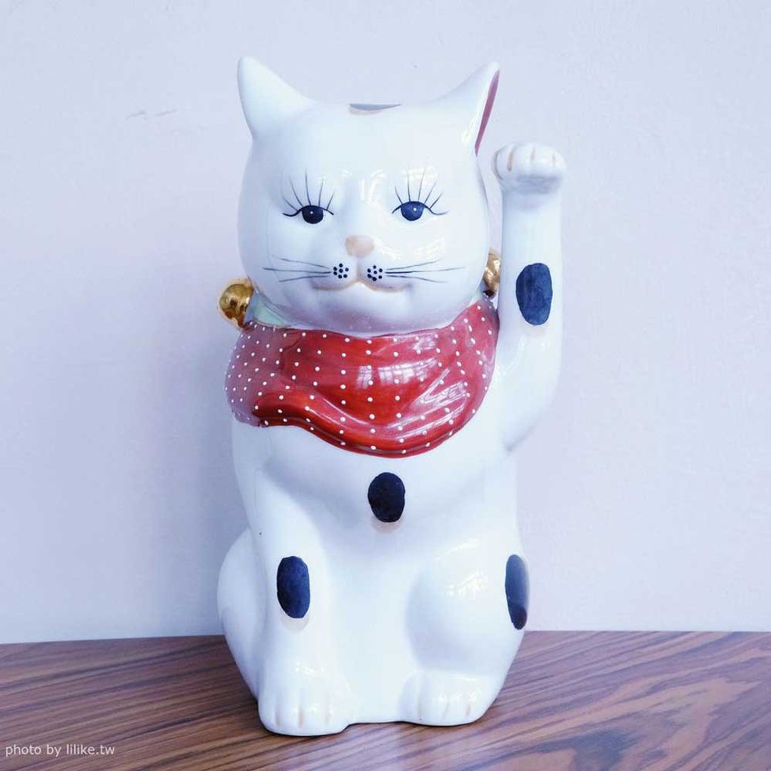 古伊万里三花招财猫 - 摆饰 - 陶 白色