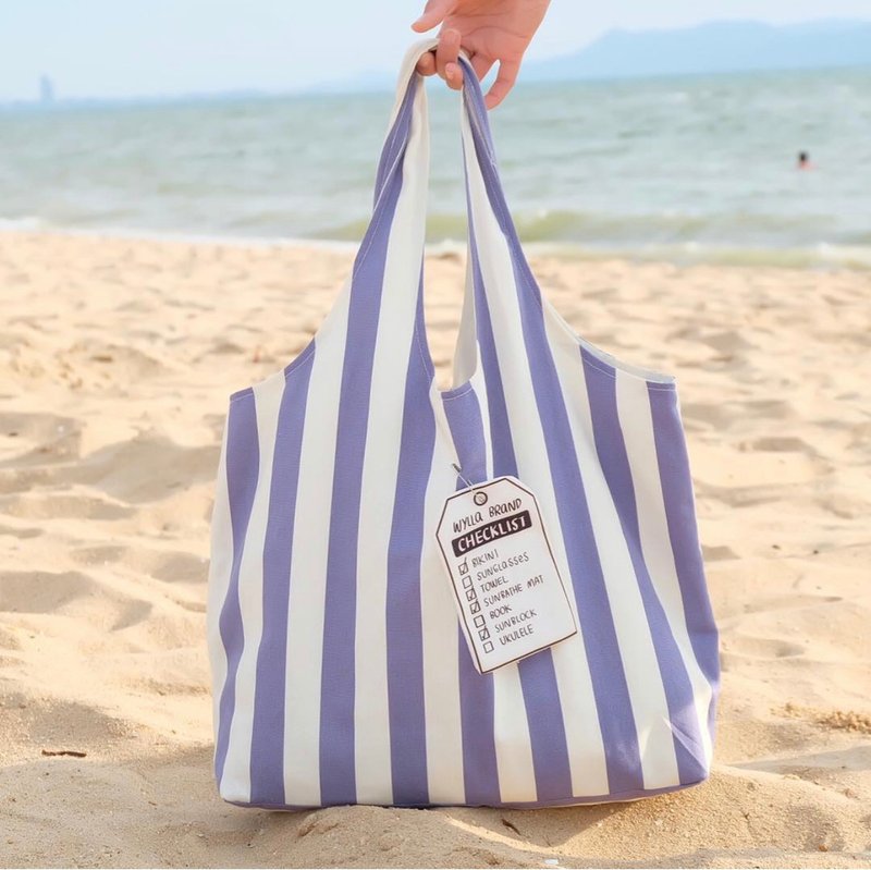 Wyllabrand Vacay tote bag Blue beach chair - 手提包/手提袋 - 其他材质 蓝色